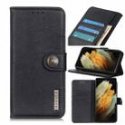 For Samsung Galaxy S21 Plus 5G KHAZNEH Cowhide Texture Horizontal Flip Leather Case with Holder & Card Slots & Wallet(Black) - 1