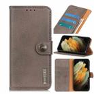 For Samsung Galaxy S21 Ultra 5G KHAZNEH Cowhide Texture Horizontal Flip Leather Case with Holder & Card Slots & Wallet(Khaki) - 1