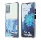 For Samsung Galaxy S20 FE Marble Pattern Glittery Powder Shockproof TPU Case with Detachable Buttons(Blue) - 1