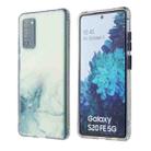 For Samsung Galaxy S20 FE Marble Pattern Glittery Powder Shockproof TPU Case with Detachable Buttons(Baby Blue) - 1