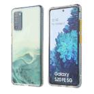 For Samsung Galaxy S20 FE Marble Pattern Glittery Powder Shockproof TPU Case with Detachable Buttons(Green) - 1