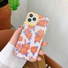 For iPhone 12 mini Orange Flower Pattern Shockproof Protective Case - 1