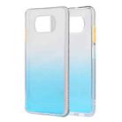 For Xiaomi Mi Poco X3 / NFC Gradient Shockproof TPU Case with Detachable Buttons(Blue) - 1