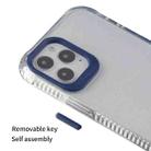 Transparent Glitter Powder TPU + PC Case with Detachable Buttons For iPhone 12 mini(Blue) - 6