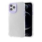 Transparent Glitter Powder TPU + PC Case with Detachable Buttons For iPhone 12 mini(Light Purple) - 1