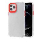 Transparent Glitter Powder TPU + PC Case with Detachable Buttons For iPhone 12 / 12 Pro(Red) - 1