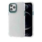 Transparent Glitter Powder TPU + PC Case with Detachable Buttons For iPhone 12 / 12 Pro(Dark Green) - 1