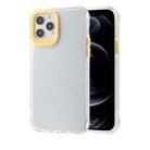 Transparent Glitter Powder TPU + PC Case with Detachable Buttons For iPhone 12 / 12 Pro(Yellow) - 1