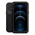 For iPhone 12 Pro Max LOVE MEI Metal Shockproof Life Waterproof Dustproof Protective Case(Black) - 1