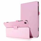 For Samsung Galaxy Tab A7 10.4 (2020) T500 Litchi Texture Horizontal Flip Solid Color Leather Case with Holder(Pink) - 1