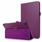 For Samsung Galaxy Tab A7 10.4 (2020) T500 Litchi Texture Horizontal Flip Solid Color Leather Case with Holder(Purple) - 1