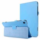 For Samsung Galaxy Tab A7 10.4 (2020) T500 Litchi Texture Horizontal Flip Solid Color Leather Case with Holder(Blue) - 1