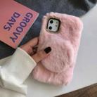 Plush Shockproof Case with Mirror Holder For iPhone 12 mini(Pink) - 1