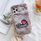 For iPhone 12 mini Rose Flower Hand Warmer Plush Shockproof TPU Case (Grey) - 1