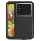 For Samsung Galaxy A51 5G LOVE MEI Metal Shockproof Waterproof Dustproof Protective Case with Glass(Black) - 1
