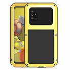 For Samsung Galaxy A51 5G LOVE MEI Metal Shockproof Waterproof Dustproof Protective Case with Glass(Yellow) - 1