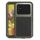 For Samsung Galaxy A51 5G LOVE MEI Metal Shockproof Waterproof Dustproof Protective Case with Glass(Army Green) - 1