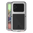 For Samsung Galaxy A71 5G LOVE MEI Metal Shockproof Waterproof Dustproof Protective Case with Glass(Silver) - 1