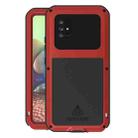 For Samsung Galaxy A71 5G LOVE MEI Metal Shockproof Waterproof Dustproof Protective Case with Glass(Red) - 1