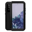 For Samsung Galaxy S20 FE LOVE MEI Metal Shockproof Waterproof Dustproof Protective Case with Glass(Black) - 1