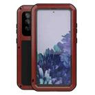 For Samsung Galaxy S20 FE LOVE MEI Metal Shockproof Waterproof Dustproof Protective Case with Glass(Red) - 1