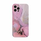 Marble Pattern TPU Protective Case For iPhone 12(Pink White) - 1