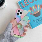 Plating Marble Pattern Soft TPU Protective Case with Ring Holder For iPhone 12 mini(Color Lattice) - 1