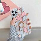 Plating Marble Pattern Soft TPU Protective Case with Ring Holder For iPhone 12 / 12 Pro(Irregular) - 1