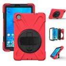 For Lenovo Tab M8 Shockproof Colorful Silicone + PC Protective Case with Holder & Hand Grip Strap & Shoulder Strap(Red) - 1