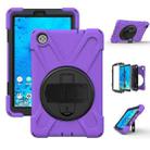 For Lenovo Tab M8 Shockproof Colorful Silicone + PC Protective Case with Holder & Hand Grip Strap & Shoulder Strap(Purple) - 1