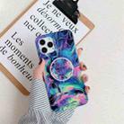 For iPhone 11 Laser Marble Pattern TPU Protective Case with Folding Holder (Fantasy) - 1