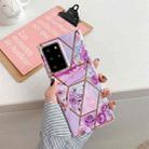 For Samsung Galaxy S20 Electroplating Stitching Pattern Soft TPU Protective Case(Stitching Purple Flowers) - 1