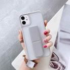 For iPhone 12 mini Transparent Shockproof Matte Protective Case with Wristband & Holder (Gray) - 1