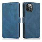 For iPhone 12 Pro Max Retro Magnetic Closing Clasp Horizontal Flip Leather Case with Holder & Card Slots & Photo Frame & Wallet(Navy Blue) - 1