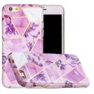 Full Plating Splicing Gilding Protective Case For iPhone 6 Plus(Purple Flowers Color Matching) - 1