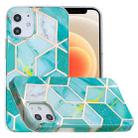 For iPhone 12 mini Full Plating Splicing Gilding Protective Case (Green Glitter Color Matching) - 1
