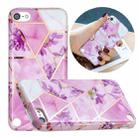 Full Plating Splicing Gilding Protective Case For iPod Touch 6 / 5(Purple Flowers Color Matching) - 1