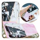 Full Plating Splicing Gilding Protective Case For iPod Touch 6 / 5(Grey Pink White Marble Color Matching) - 1