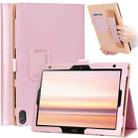 WY-606C For Sharp Dtab D-41A (2020) Retro Texture PU + TPU Horizontal Flip Leather Case with Holder & Card Slots & Hand Strap(Rose Gold) - 1