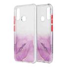 For Huawei P Smart (2020) Marble Pattern Glittery Powder Shockproof TPU Case with Detachable Buttons(Purple) - 1