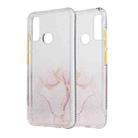 For Huawei P Smart (2020) Marble Pattern Glittery Powder Shockproof TPU Case with Detachable Buttons(Pink) - 1