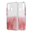 For Huawei P Smart (2020) Marble Pattern Glittery Powder Shockproof TPU Case with Detachable Buttons(Red) - 1