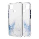 For Xiaomi Redmi 9C Marble Pattern Glittery Powder Shockproof TPU Case with Detachable Buttons(Light Blue) - 1