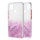 For Xiaomi Redmi 9C Marble Pattern Glittery Powder Shockproof TPU Case with Detachable Buttons(Purple) - 1