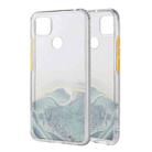For Xiaomi Redmi 9C Marble Pattern Glittery Powder Shockproof TPU Case with Detachable Buttons(Green) - 1