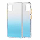 For Samsung Galaxy A51 Gradient Shockproof TPU Case with Detachable Buttons(Blue) - 1