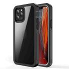 For iPhone 12 / 12 Pro Waterproof Dustproof Shockproof Transparent Acrylic Protective Case(Black) - 1