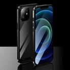 Electroplating Frame Double Sides Tempered Glass Magnetic Adsorption Case For iPhone 12 mini(Black) - 1