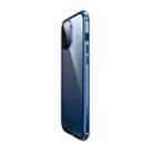 Electroplating Frame Double Sides Tempered Glass Magnetic Adsorption Case For iPhone 12 mini(Blue + Black) - 2