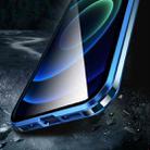 Electroplating Frame Double Sides Tempered Glass Magnetic Adsorption Case For iPhone 12 mini(Blue + Black) - 8